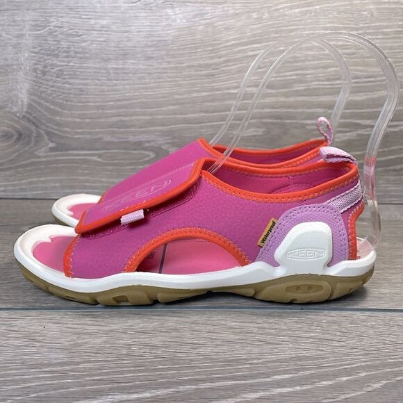 Keen Knotch River Little Girl Sz 2 Pink Purple Orange White Open Toe Sandals - Picture 3 of 12